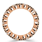 Unique Design Rose Gold Baguette Cut Black Sapphire Eternity Wedding Band For Women Belovegrace