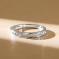 Classic Round Cut White Sapphire Channel Set Half Eternity Wedding Band For Women Belovegrace