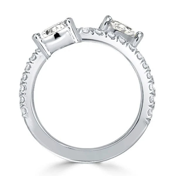Unique Design Spiral Ring Heart Cut White Sapphire Engagement Ring For Women Belovegrace