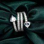 Unique Design Spiral Ring Heart Cut White Sapphire Engagement Ring For Women Belovegrace