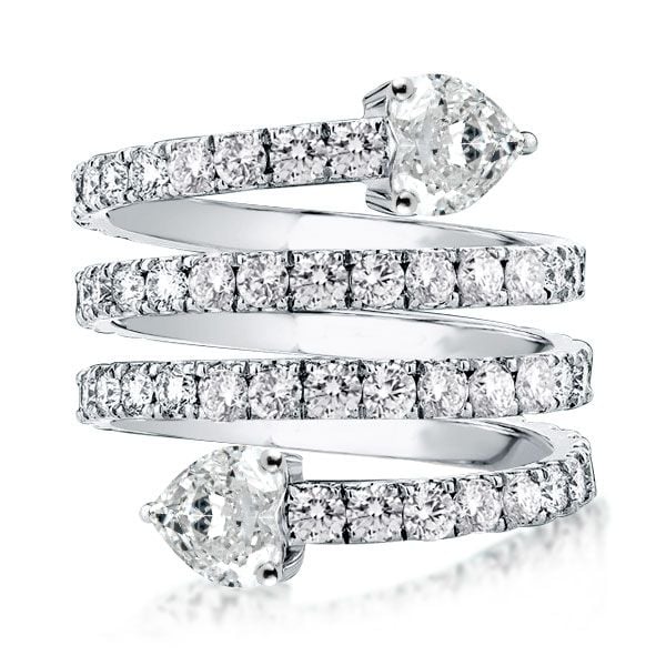 Unique Design Spiral Ring Heart Cut White Sapphire Engagement Ring For Women Belovegrace
