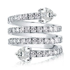 Unique Design Spiral Ring Heart Cut White Sapphire Engagement Ring For Women Belovegrace