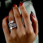 Unique Design Spiral Ring Heart Cut White Sapphire Engagement Ring For Women Belovegrace