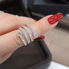 Unique Design Spiral Ring Heart Cut White Sapphire Engagement Ring For Women Belovegrace