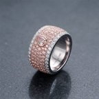 Luxury Jewelry Two Tone Bezel Setting Pear & Round Cut Pink Sapphire Eternity Wedding Band For Women