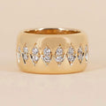 Golden Round Cut White Sapphire Wedding Band For Women Belovegrace
