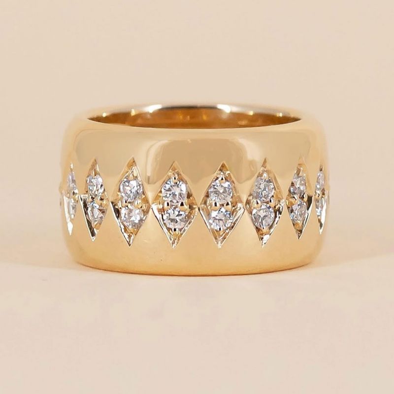 Golden Round Cut White Sapphire Wedding Band For Women Belovegrace