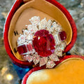 Vintage Oval Cut Ruby Sapphire Engagement Ring For Women Belovegrace
