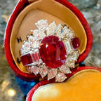 Vintage Oval Cut Ruby Sapphire Engagement Ring For Women Belovegrace