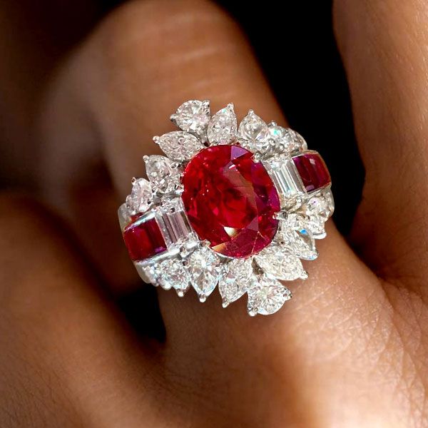 Vintage Oval Cut Ruby Sapphire Engagement Ring For Women Belovegrace