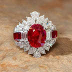 Vintage Oval Cut Ruby Sapphire Engagement Ring For Women Belovegrace
