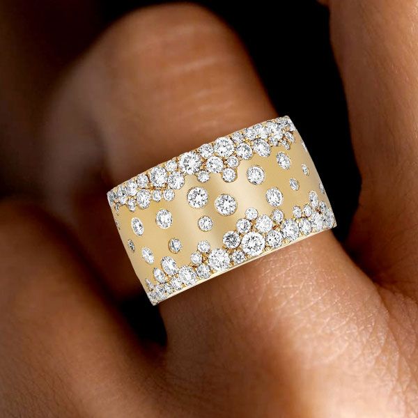 Golden Round Cut White Sapphire Wedding Band For Women Belovegrace