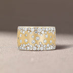 Golden Round Cut White Sapphire Wedding Band For Women Belovegrace