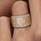 Golden Round Cut White Sapphire Wedding Band For Women Belovegrace
