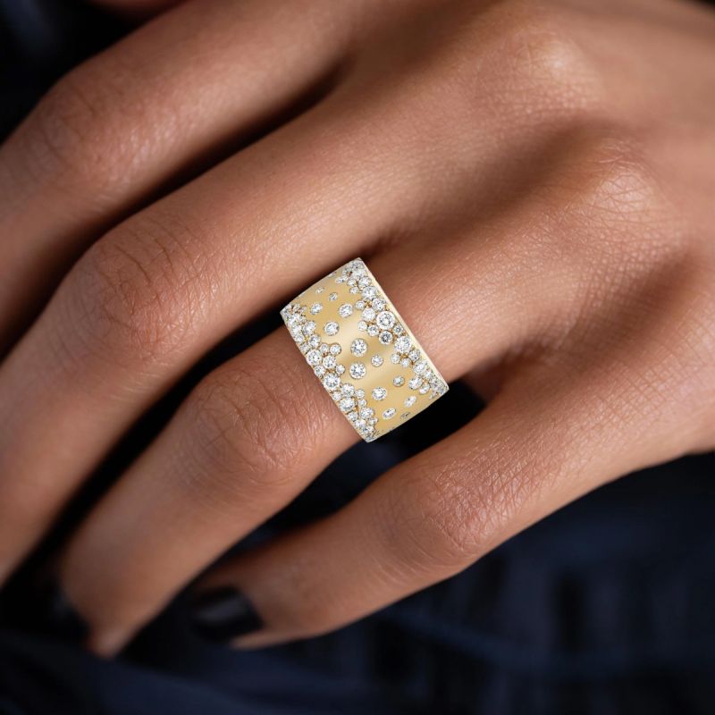 Golden Round Cut White Sapphire Wedding Band For Women Belovegrace