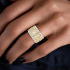 Golden Round Cut White Sapphire Wedding Band For Women Belovegrace