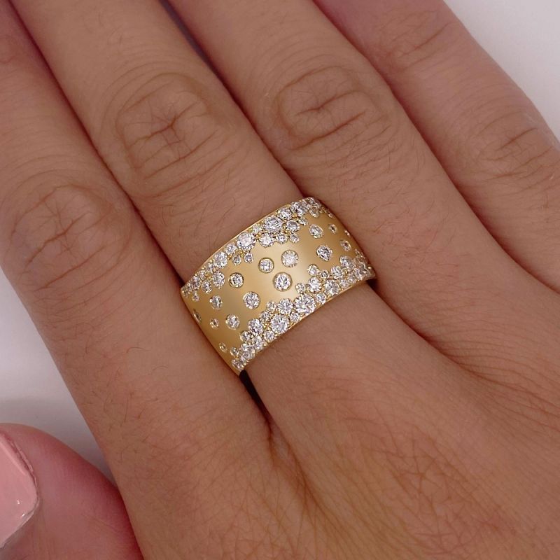 Golden Round Cut White Sapphire Wedding Band For Women Belovegrace