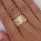Golden Round Cut White Sapphire Wedding Band For Women Belovegrace
