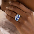 Unique Design Round Cut Blue Sapphire Wedding Band For Women Belovegrace