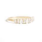 Golden Pear & Baguette Cut White Sapphire Wedding Band For Women Belovegrace