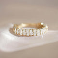 Golden Pear & Baguette Cut White Sapphire Wedding Band For Women Belovegrace