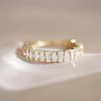 Golden Pear & Baguette Cut White Sapphire Wedding Band For Women Belovegrace