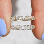 Golden Pear & Baguette Cut White Sapphire Wedding Band For Women Belovegrace