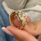 Half Eternity Gold Bezel Pear Cut White Sapphire Wedding Band For Women Belovegrace