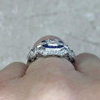 Milgrain Asscher Cut White Sapphire Engagement Ring For Women Belovegrace
