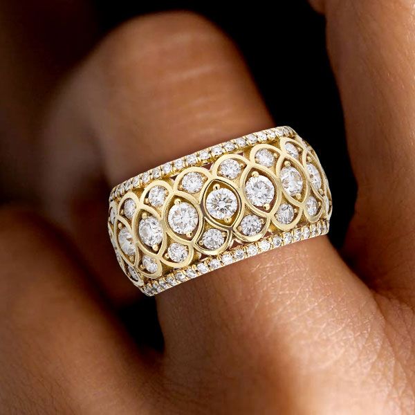 Golden Round Cut White Sapphire Wedding Band For Women Belovegrace
