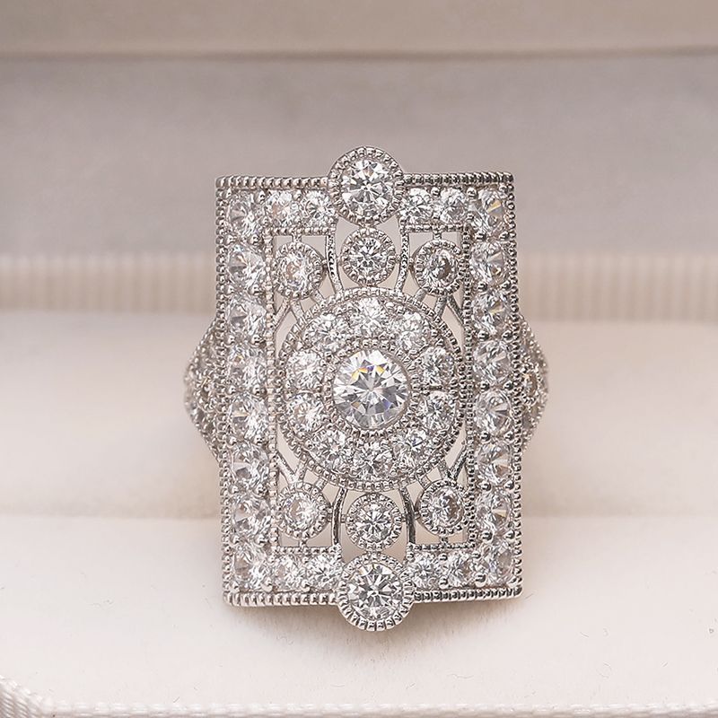 Vintage Round Cut White Sapphire Engagement Ring For Women Belovegrace