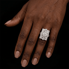 Luxury Jewelry Milgrain Bezel Round Cut White Sapphire Cocktail Ring For Women