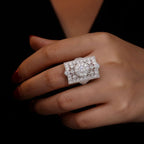 Vintage Round Cut White Sapphire Engagement Ring For Women Belovegrace