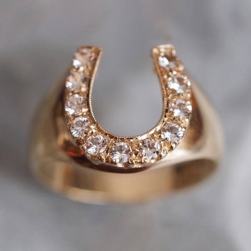 Vintage Horseshoe Design White Sapphire Round Cut Ring For Women Belovegrace