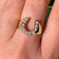 Vintage Horseshoe Design White Sapphire Round Cut Ring For Women Belovegrace