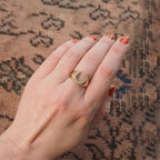 Vintage Horseshoe Design White Sapphire Round Cut Ring For Women Belovegrace