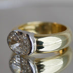 Solitaire Two Tone White Sapphire Oval Cut Engagement Ring For Women Belovegrace