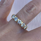 Golden Classic Round Cut White Sapphire Wedding Band For Women Belovegrace