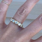Golden Classic Round Cut White Sapphire Wedding Band For Women Belovegrace