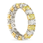 Golden Oval Cut White & Yellow Sapphire Wedding Band For Women Belovegrace