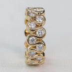 Golden Double Row Round Cut White Sapphire Wedding Band For Women Belovegrace