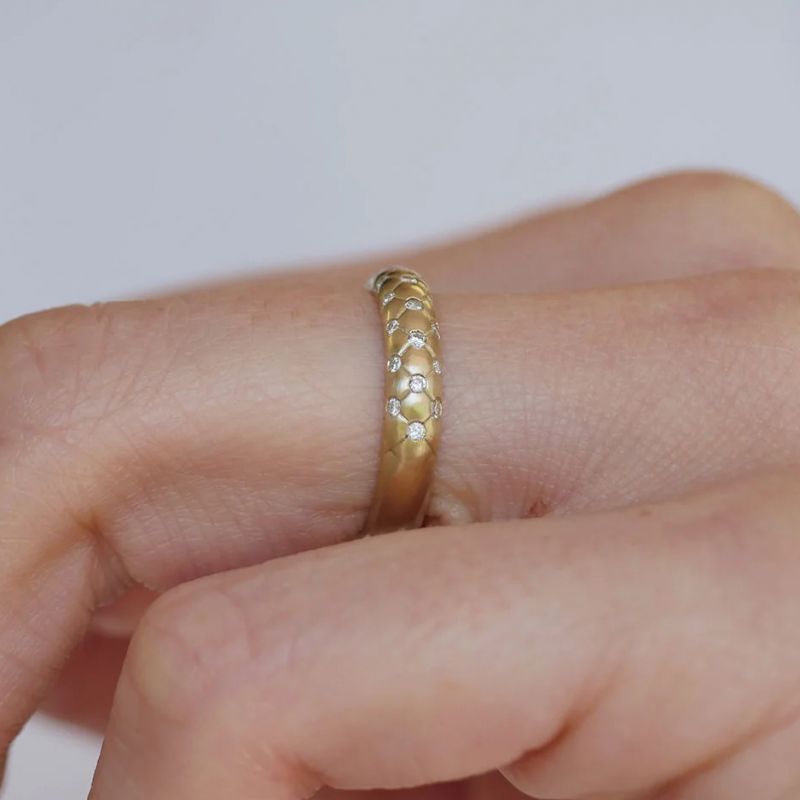 Vintage Golden Round Cut White Sapphire Half Eternity Wedding Band For Women Belovegrace