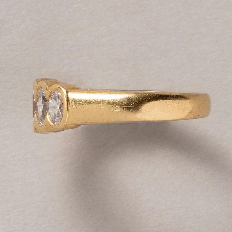 Golden Five Stone White Sapphire Oval Cut Engagement Ring For Women Belovegrace