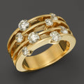 Golden Round Cut White Sapphire Wedding Band For Women Belovegrace