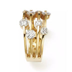 Golden Round Cut White Sapphire Wedding Band For Women Belovegrace