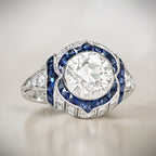 Vintage Round Cut White Sapphire Engagement Ring For Women Belovegrace