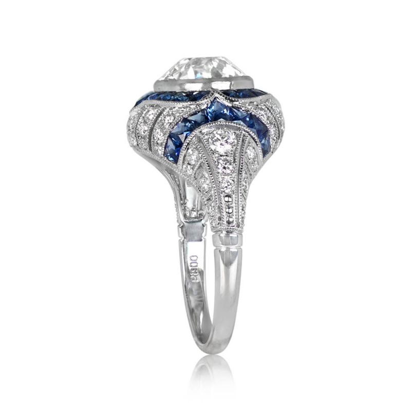Vintage Round Cut White Sapphire Engagement Ring For Women Belovegrace