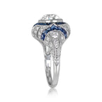 Vintage Round Cut White Sapphire Engagement Ring For Women Belovegrace