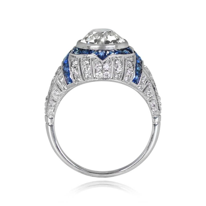 Vintage Round Cut White Sapphire Engagement Ring For Women Belovegrace