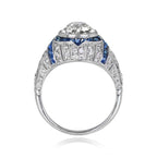 Vintage Round Cut White Sapphire Engagement Ring For Women Belovegrace